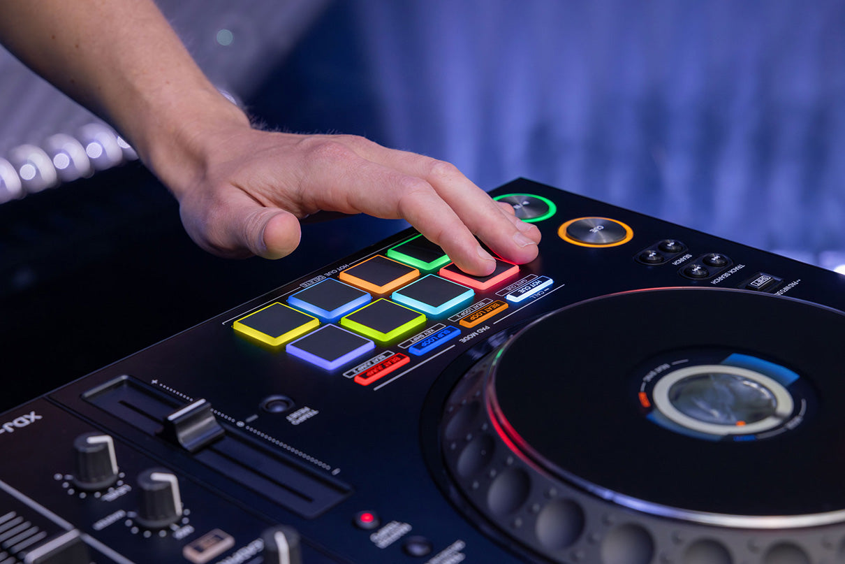 AlphaTheta XDJ-AZ all-in-one DJ system, in use