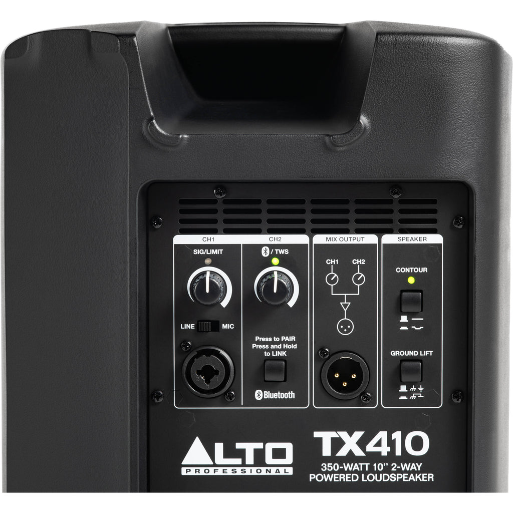 Alto Professional TX410 active loudspeaker, detail view.