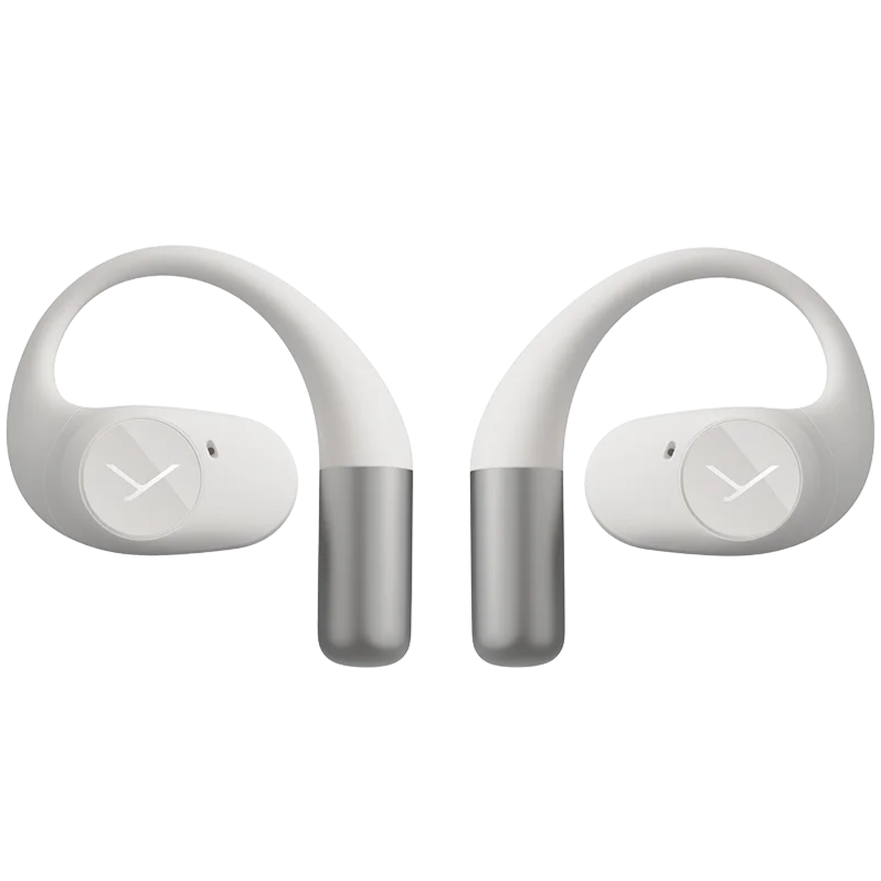 Beyerdynamic Amiron 200 wireless in-ear headphones in white with open-ear design, featuring sleek earbud style and brand logo.