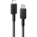 Anker USB-C to USB-C cable, 1.8 meters long, with durable black design for fast charging and data transfer.