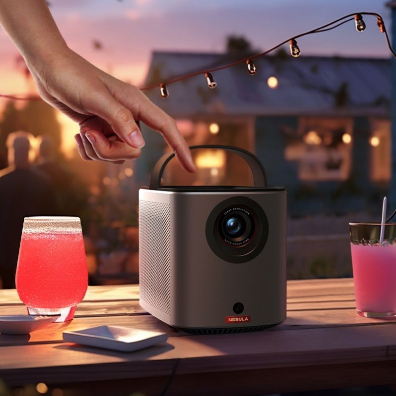 Nebula Mars 3 Air projector from Nebula, shown in a lifestyle setting with a sleek design and vibrant display screen.