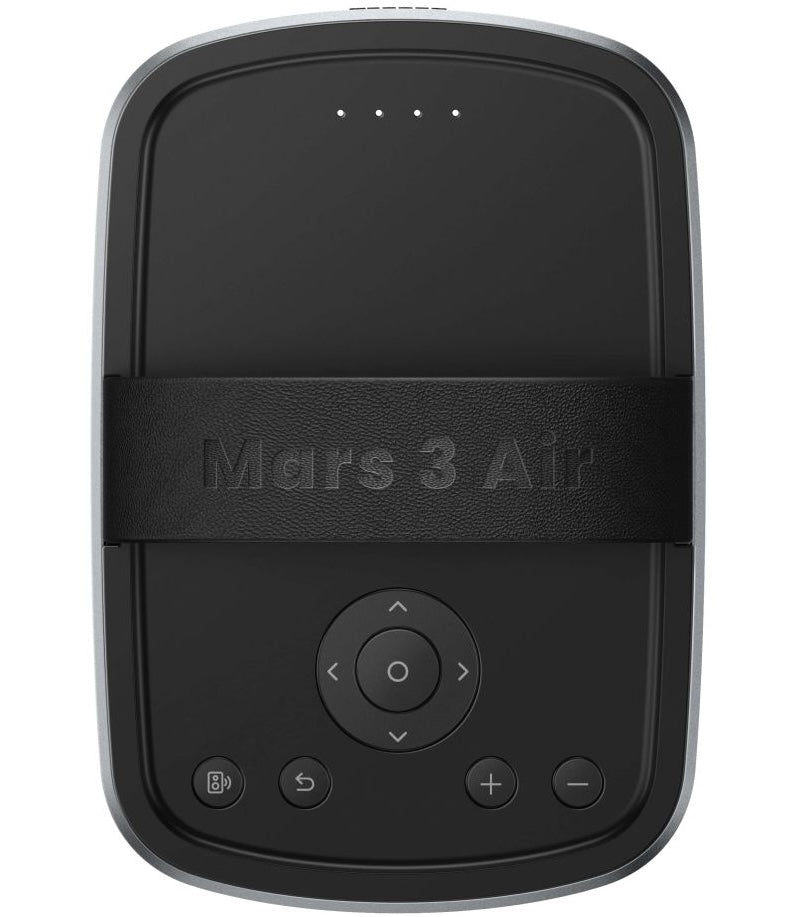 Nebula Mars 3 Air projector from Nebula, shown from the top with sleek design and lens visible, ideal for home entertainment.