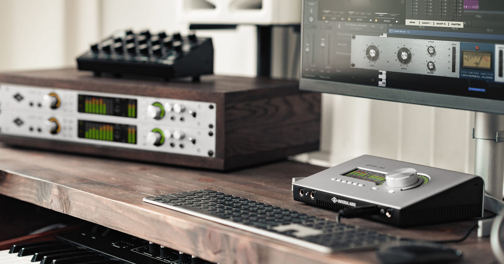 Universal Audio Apollo X4 Gen 2 audio interface with multiple input and output ports, featuring sleek design and professional controls.