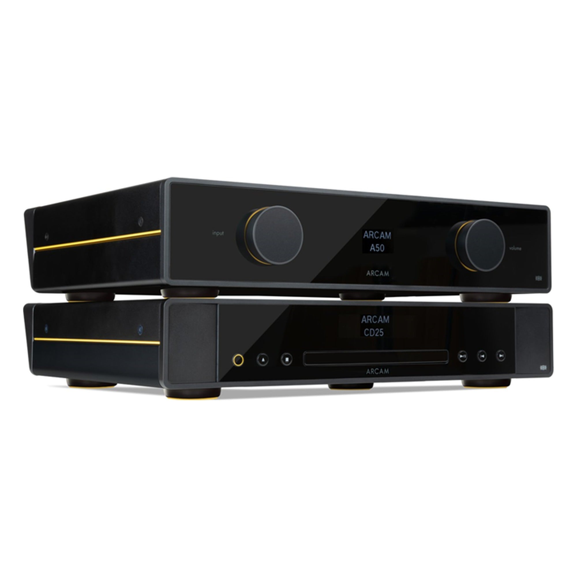 Arcam A50 Signature with CD25 stacked as a system