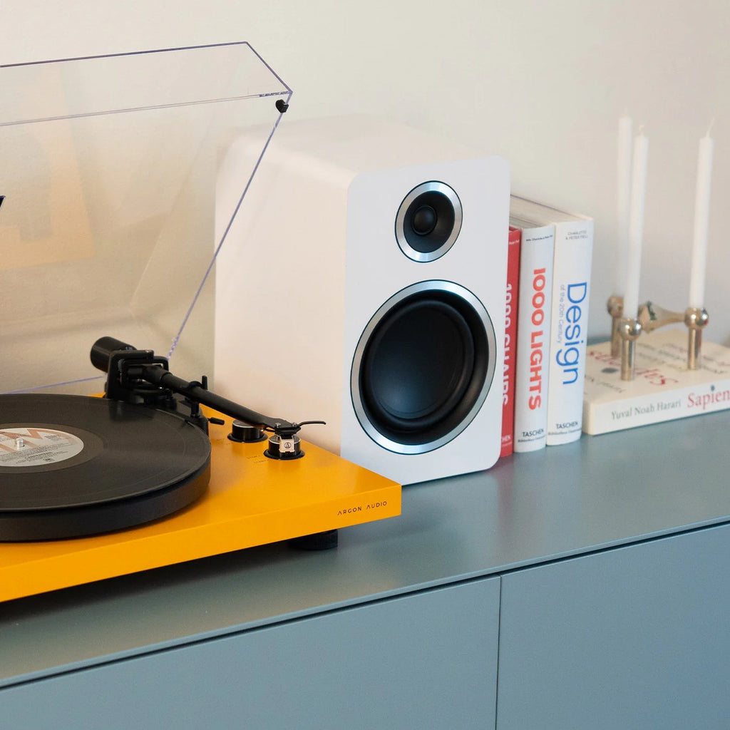 Argon Audio Fenris A5 active bookshelf speakers, close up