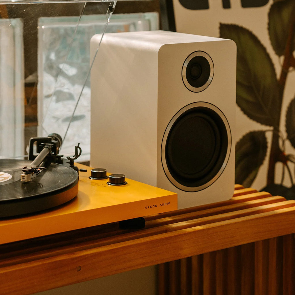 Argon Audio Fenris A5 active bookshelf speakers, close up