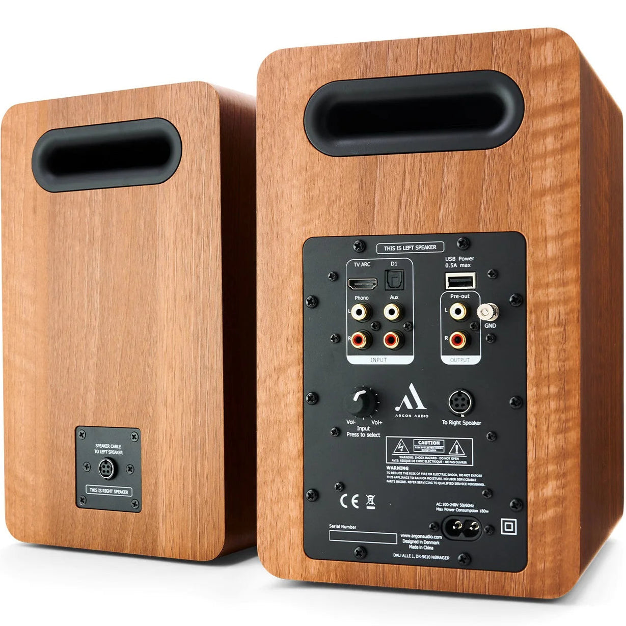 Argon Audio Fenris A5 active bookshelf speakers, close up