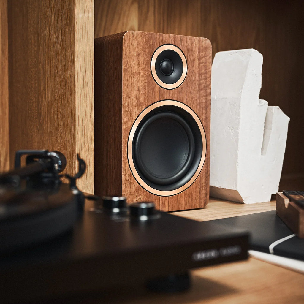 Argon Audio Fenris A5 active bookshelf speakers, close up