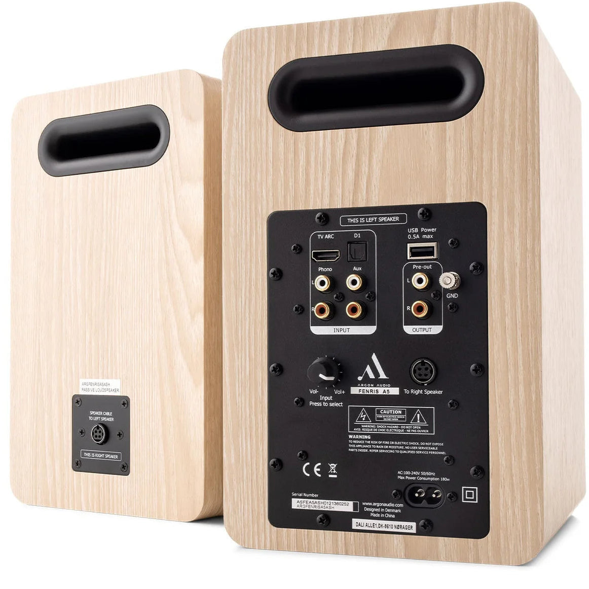 Argon Audio Fenris A5 active bookshelf speakers, front
