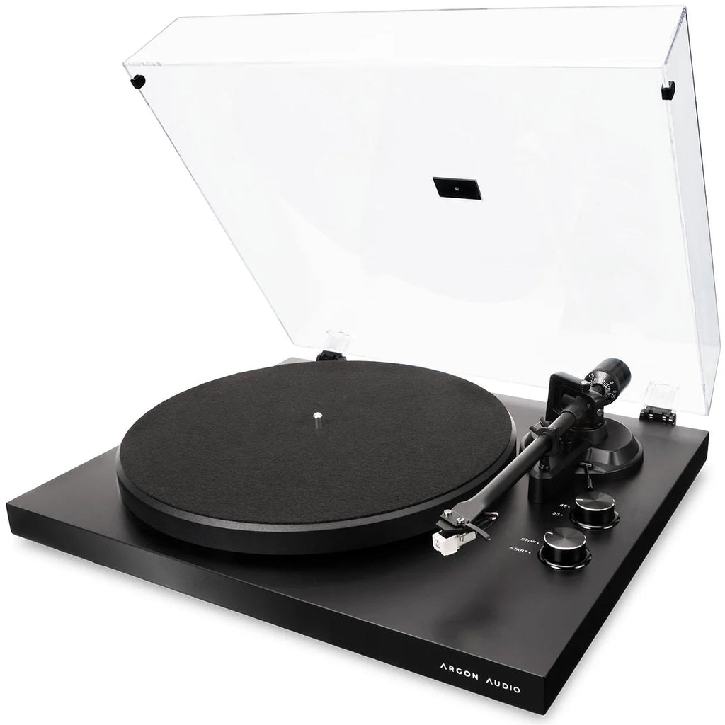Argon Audio TT MK2 turntable, in black, lifestyle setting