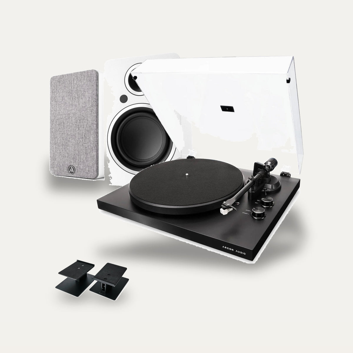 Argon Audio TT MK2 + Fenris A5 + Kontur 10 Vinyl Setup – Turntable Colour Black, Speaker Colour White
