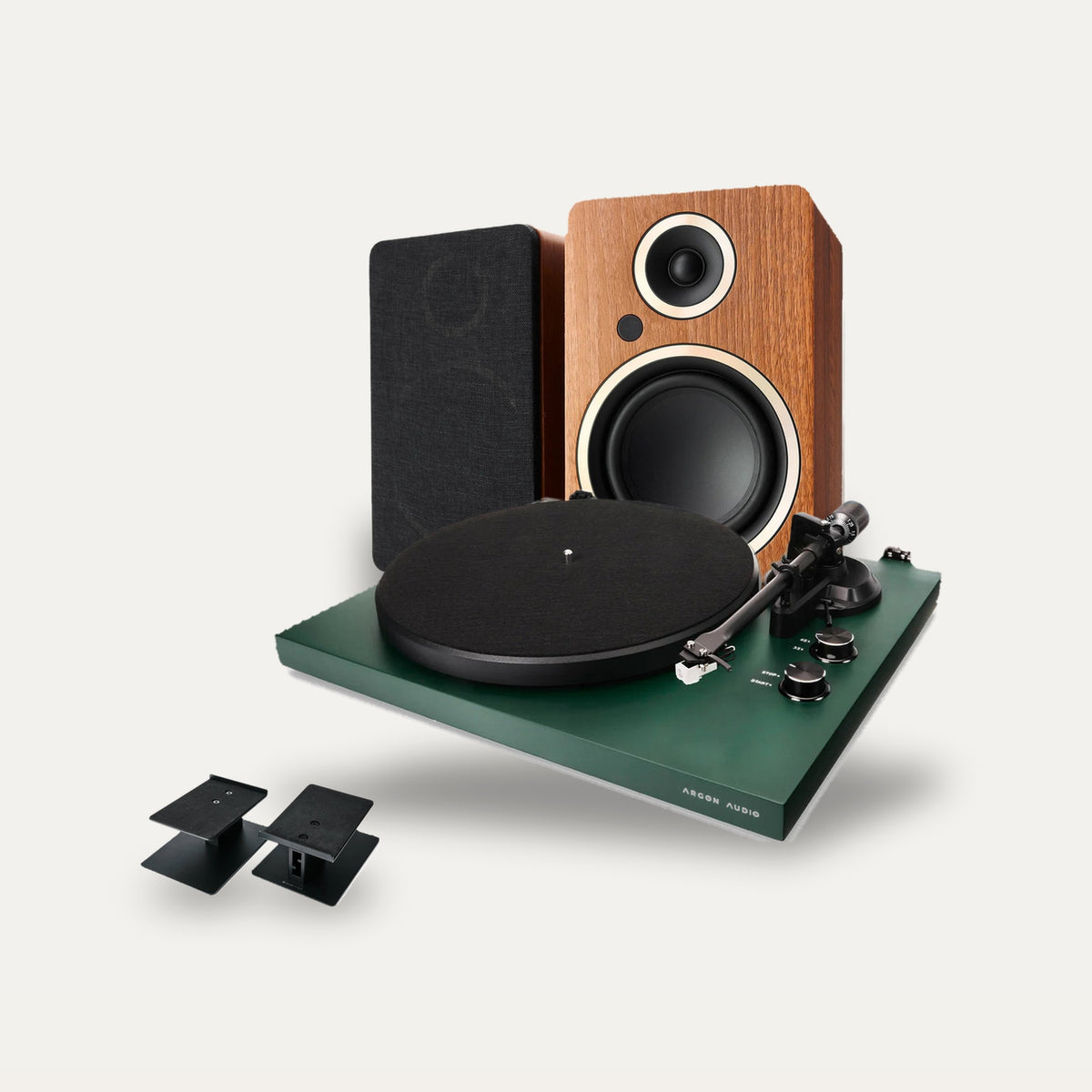 Argon Audio TT MK2 + Fenris A5 + Kontur 10 Vinyl Setup – Turntable Colour Pine Green, Speaker Colour Walnut