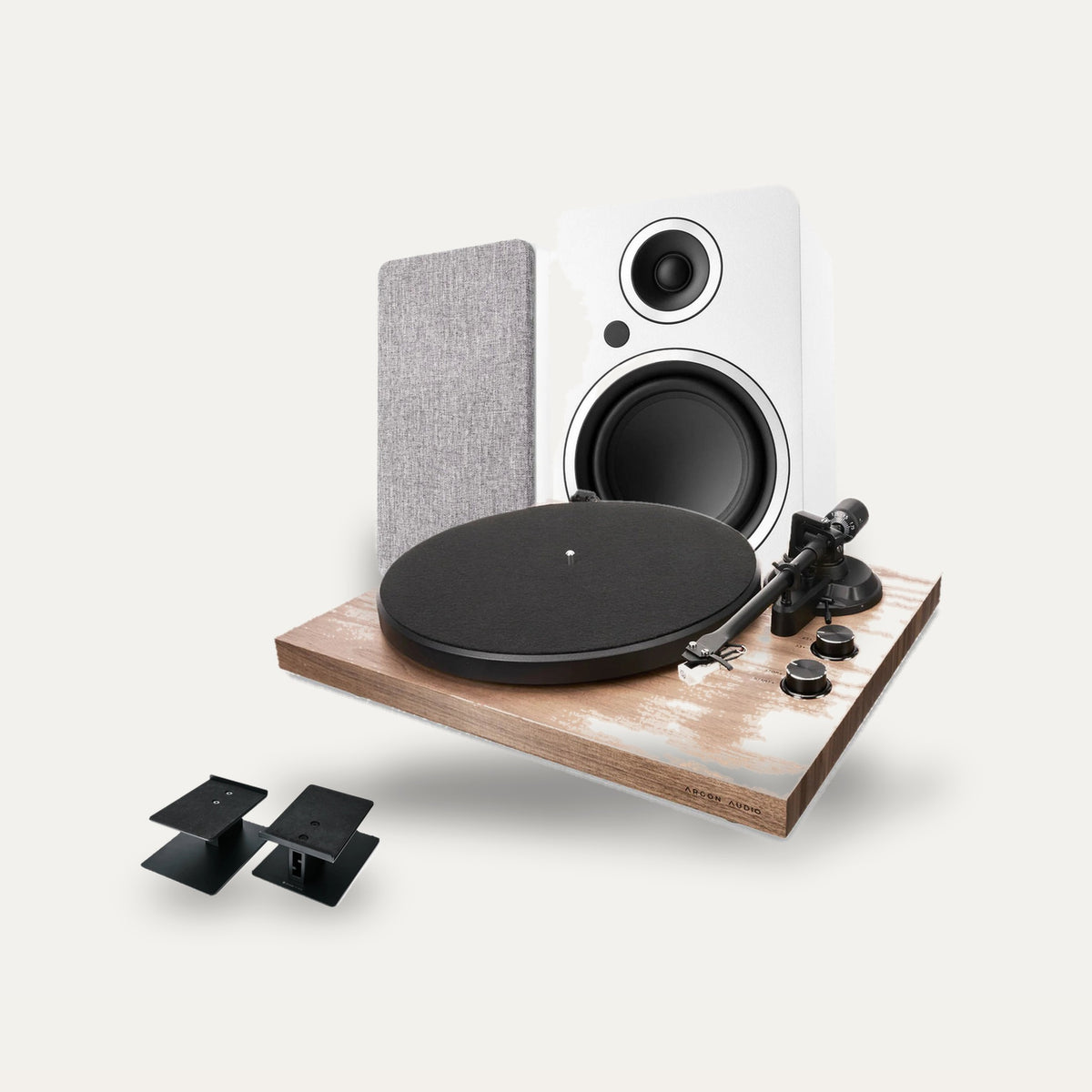Argon Audio TT MK2 + Fenris A5 + Kontur 10 Vinyl Setup – Turntable Colour Walnut, Speaker Colour White