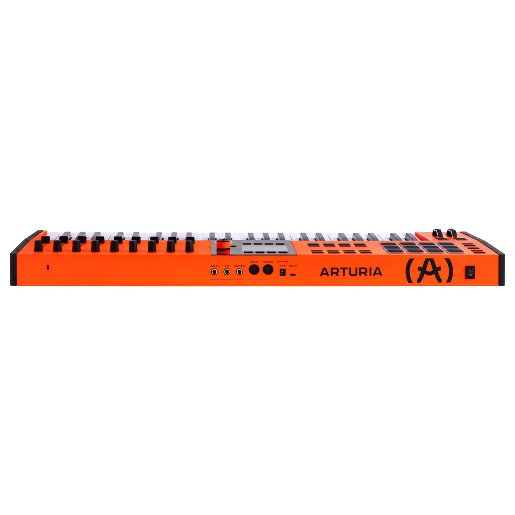 Arturia KeyLab 49 MK3 Ultra MIDI keyboard in orange finish, rear view