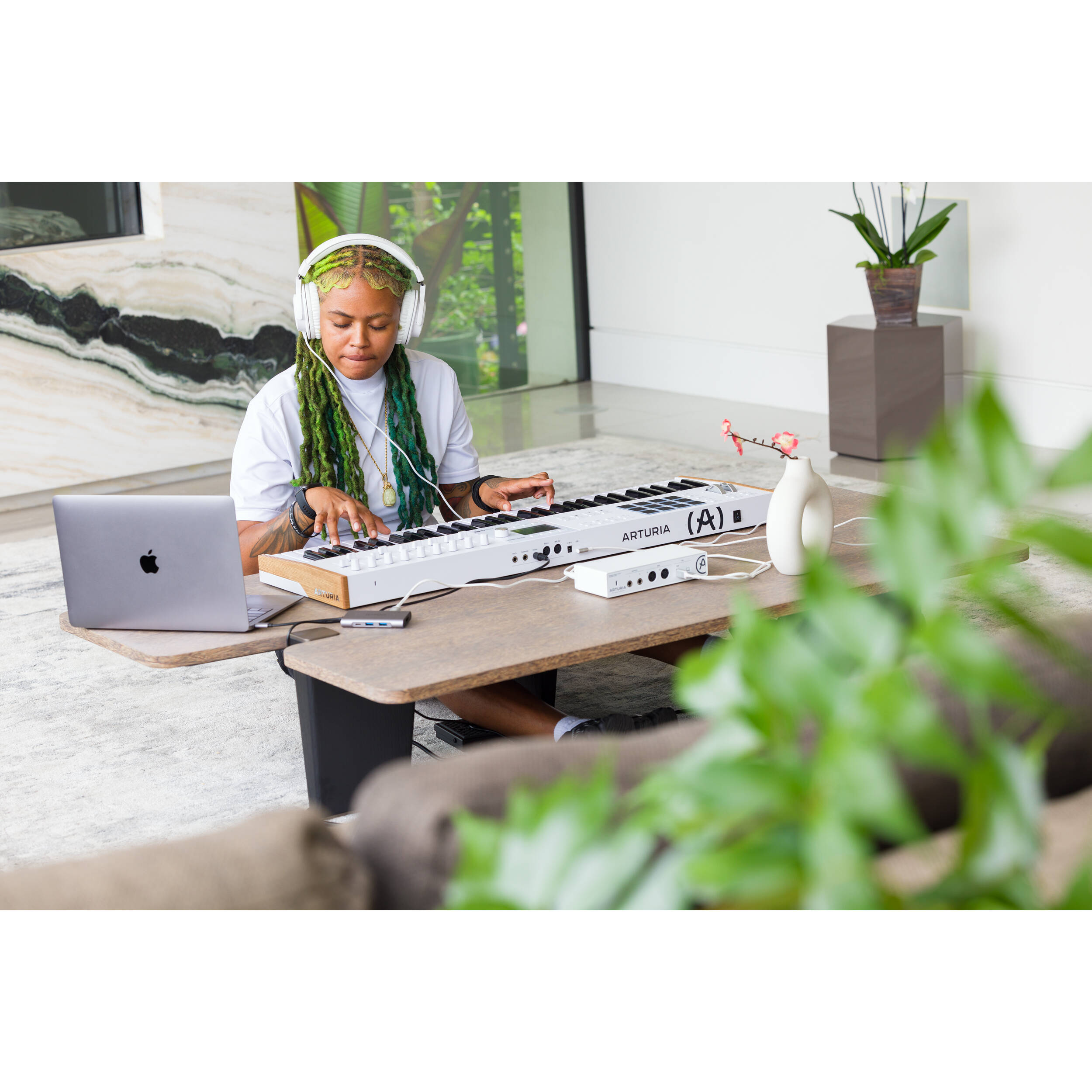 Arturia KeyLab 49 MK3 MIDI keyboard with 49 keys, control knobs, and pads, designed for music production and live performance.