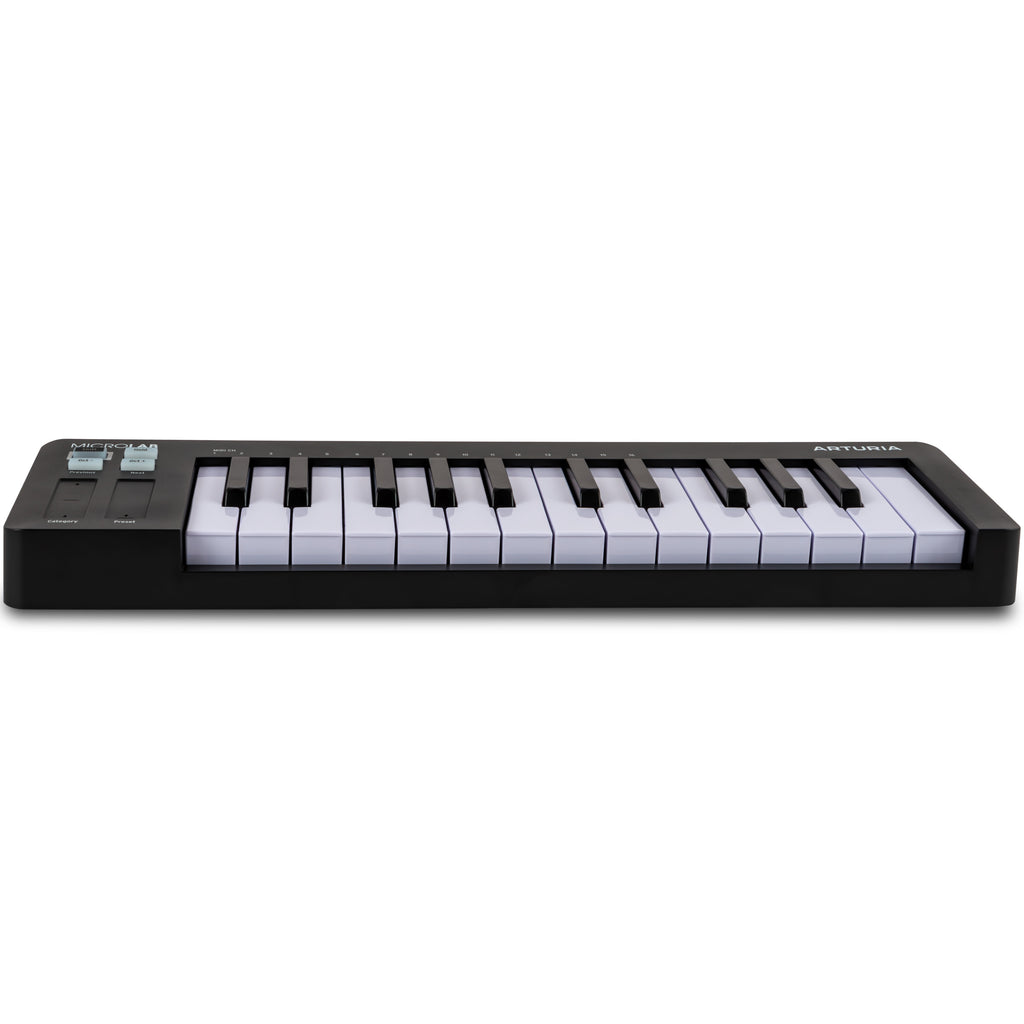 Arturia MicroLab MK3 MIDI keyboard controller, black, front view