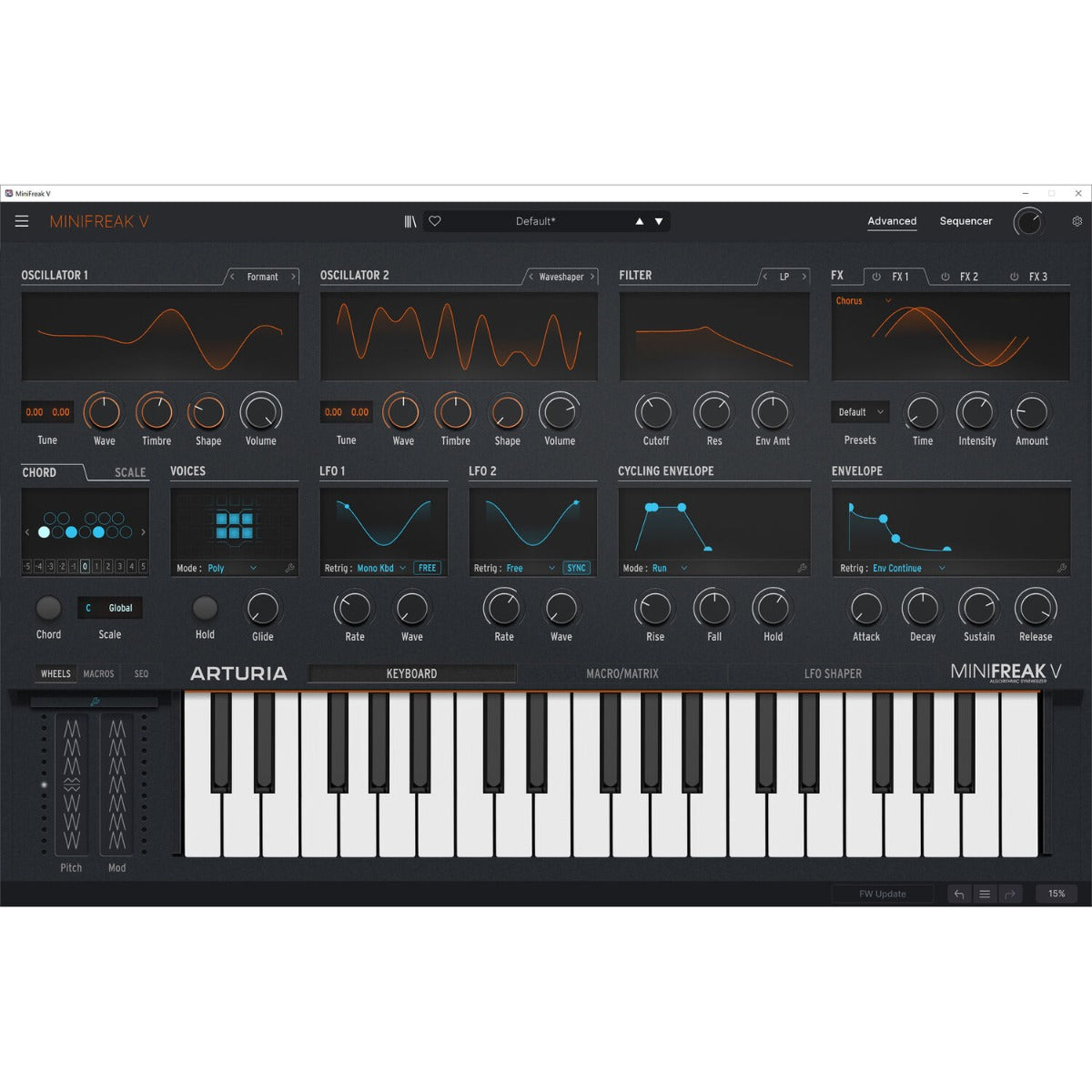 Arturia MiniFreak synthesizer, rear connectors