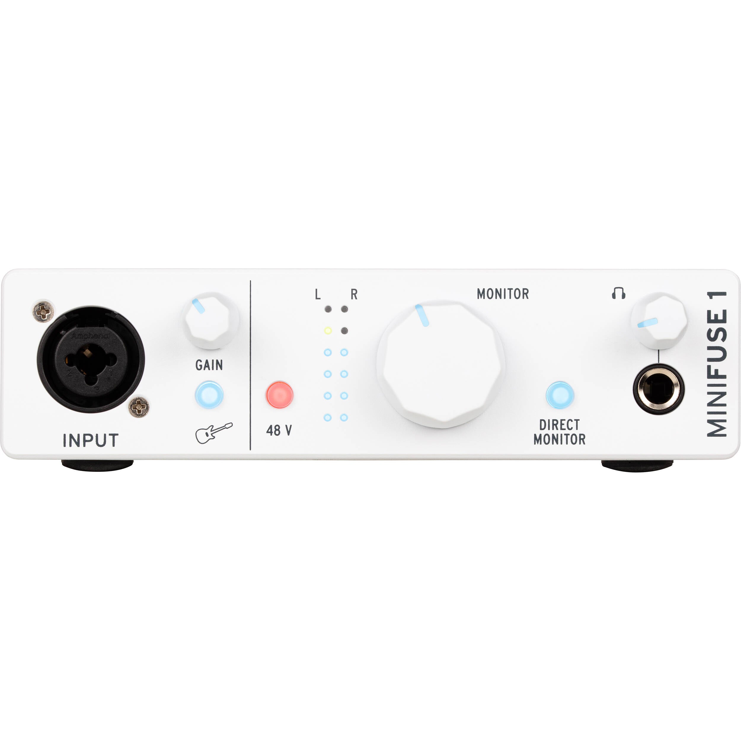 Arturia MiniFuse 1 audio interface in black, front view