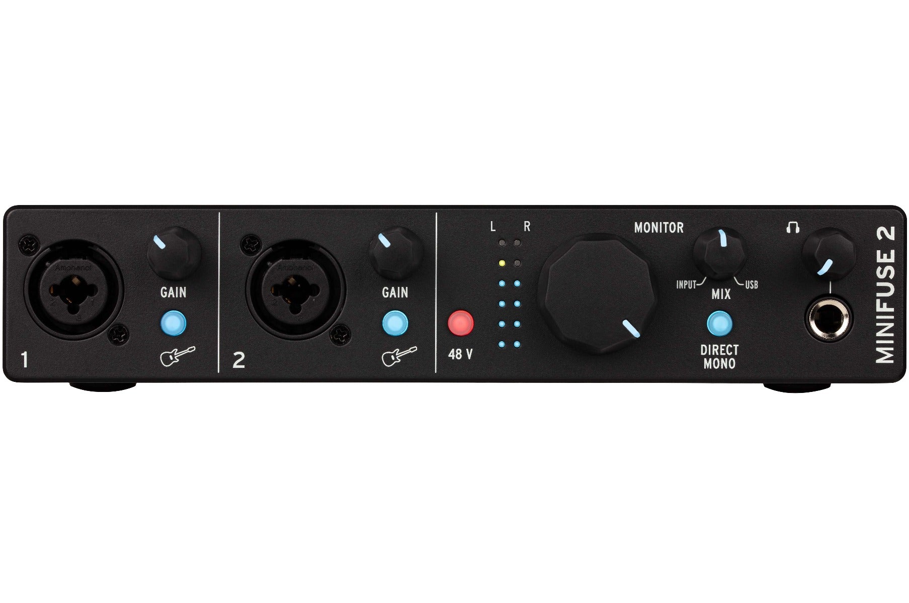 Arturia MiniFuse 2 audio interface, black, front view