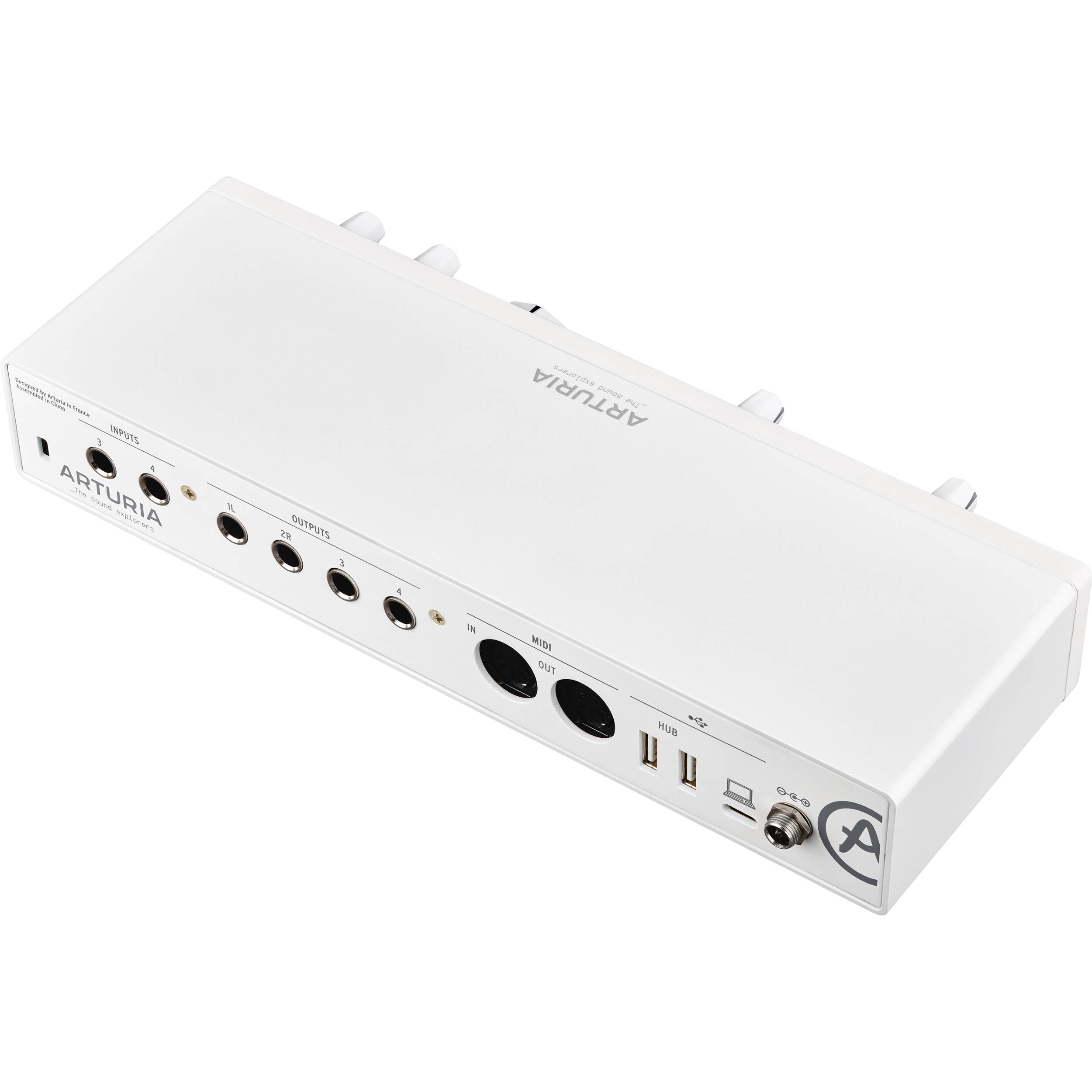 Arturia MiniFuse 4, audio interfaces, side, white