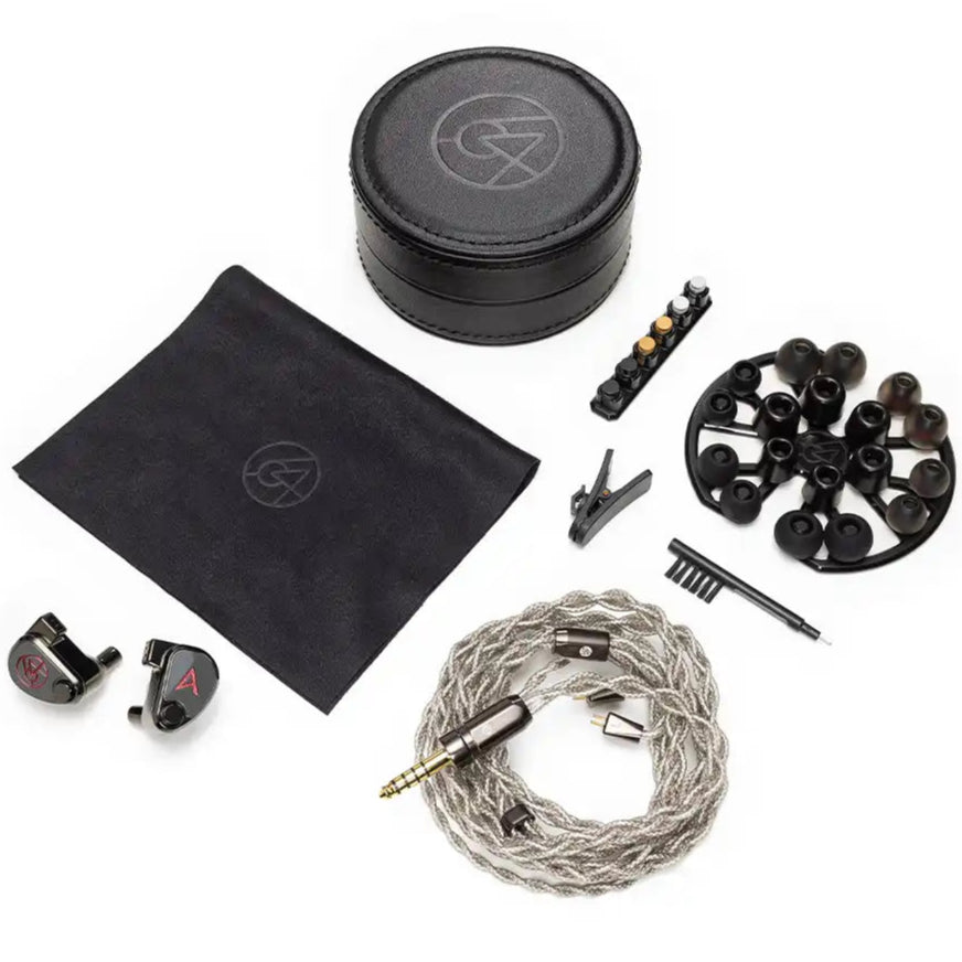 Astell&Kern XIO wired in-ear headphones with sleek black design and high-quality audio cables.