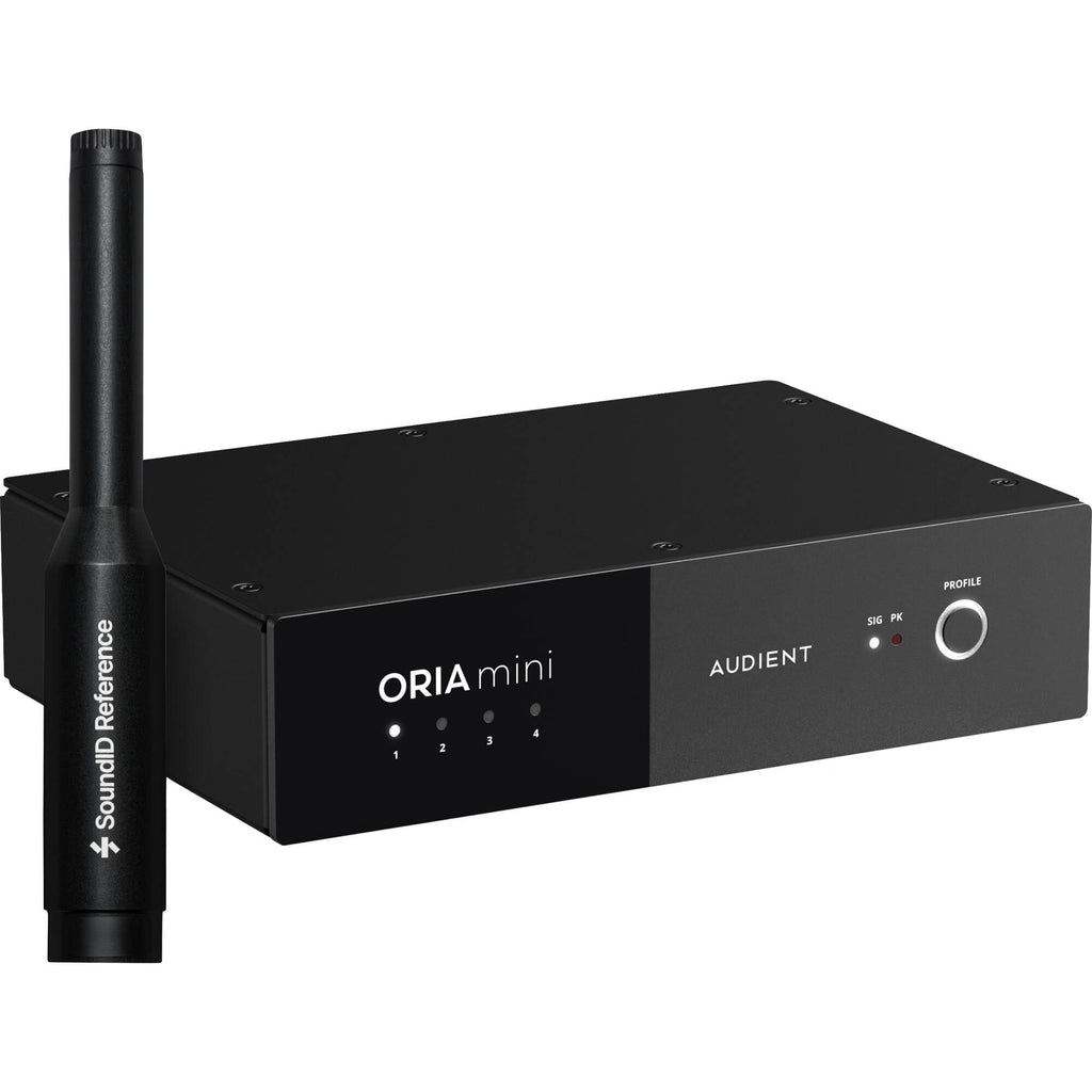 Audient ORIA Mini room calibration system, front view.