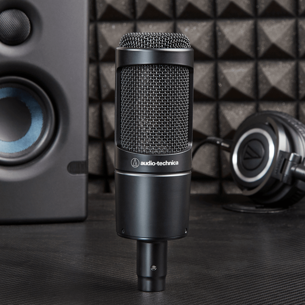 Audio-Technica AT2035 large-diaphragm condenser microphone, in use (view 2)