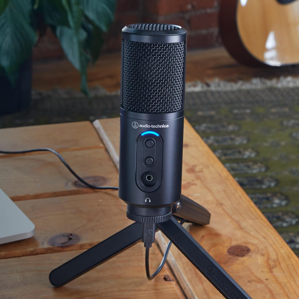 Audio-Technica ATR2500x-USB cardioid USB microphone, lifestyle shot