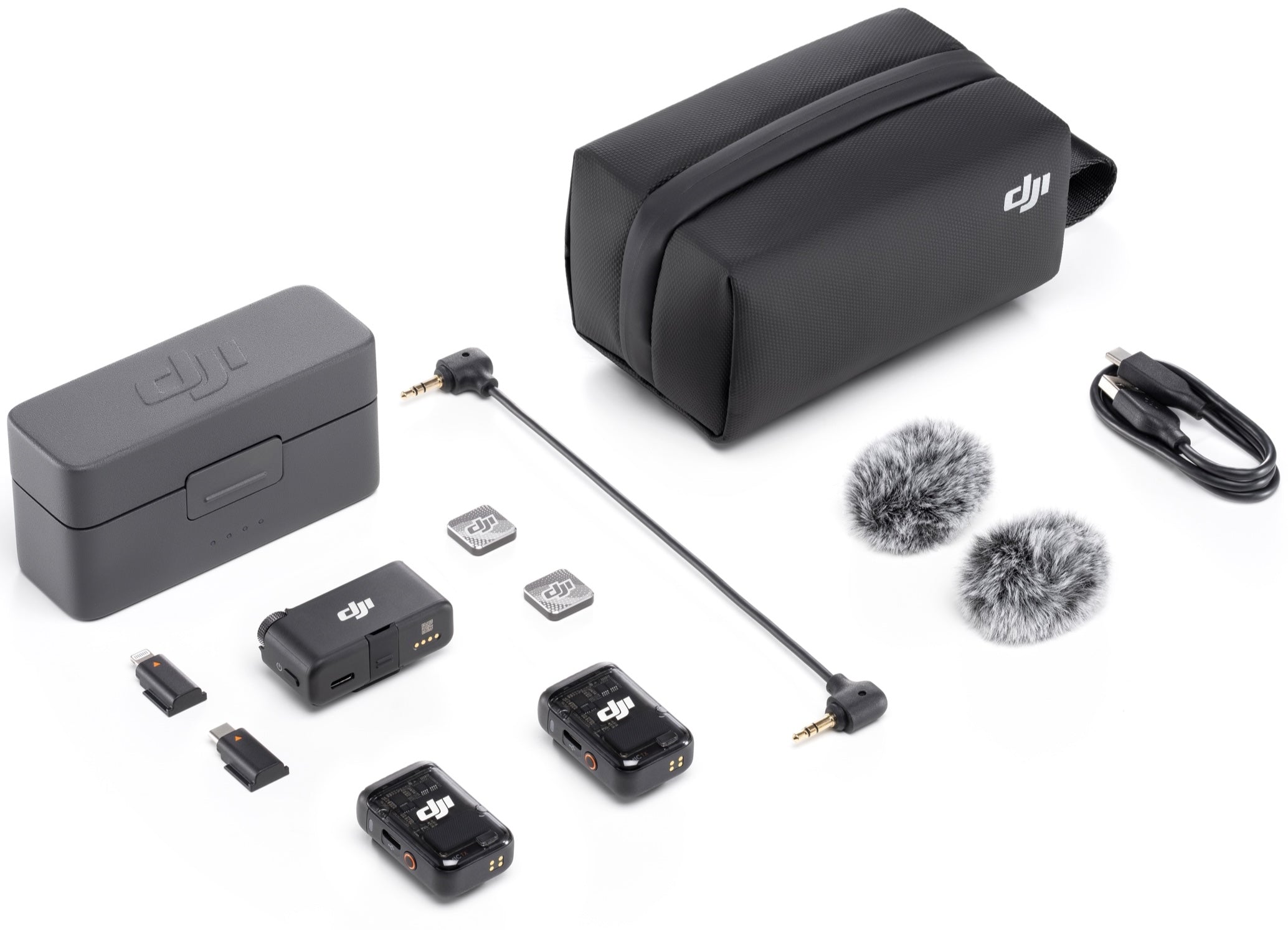 DJI Mic 2 (2 TX + 1 RX + Charging Case, Shadow Black)