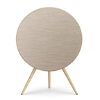Bang & Olufsen Beosound A9 5th Gen wireless speaker, gold, front view