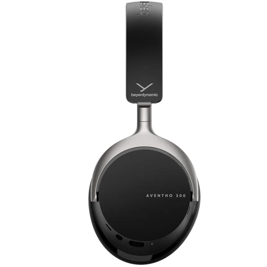 Beyerdynamic Aventho 200 wireless headphones, ear cup detail in black