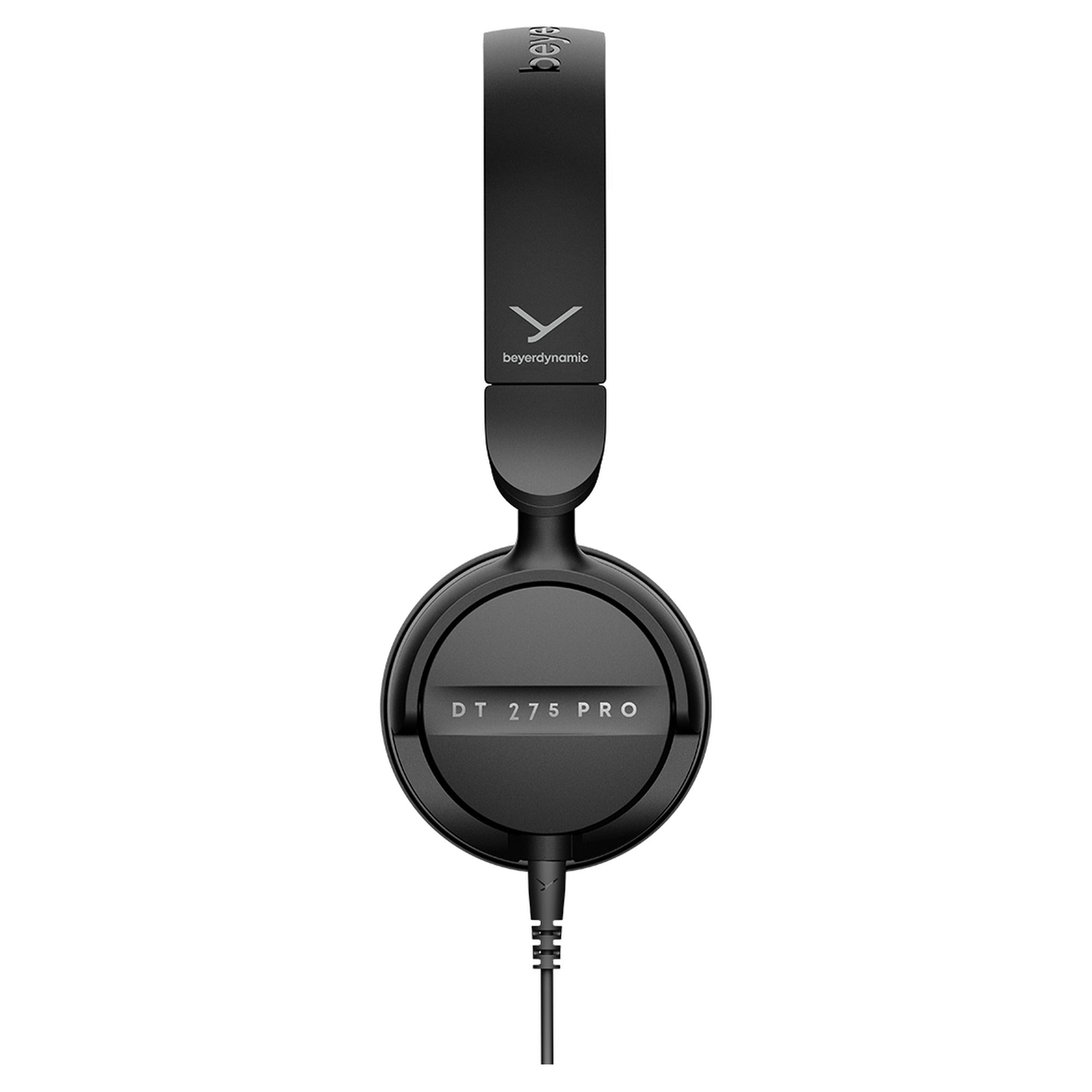 Beyerdynamic DT 275 PRO on-ear monitoring headphones, side view in black
