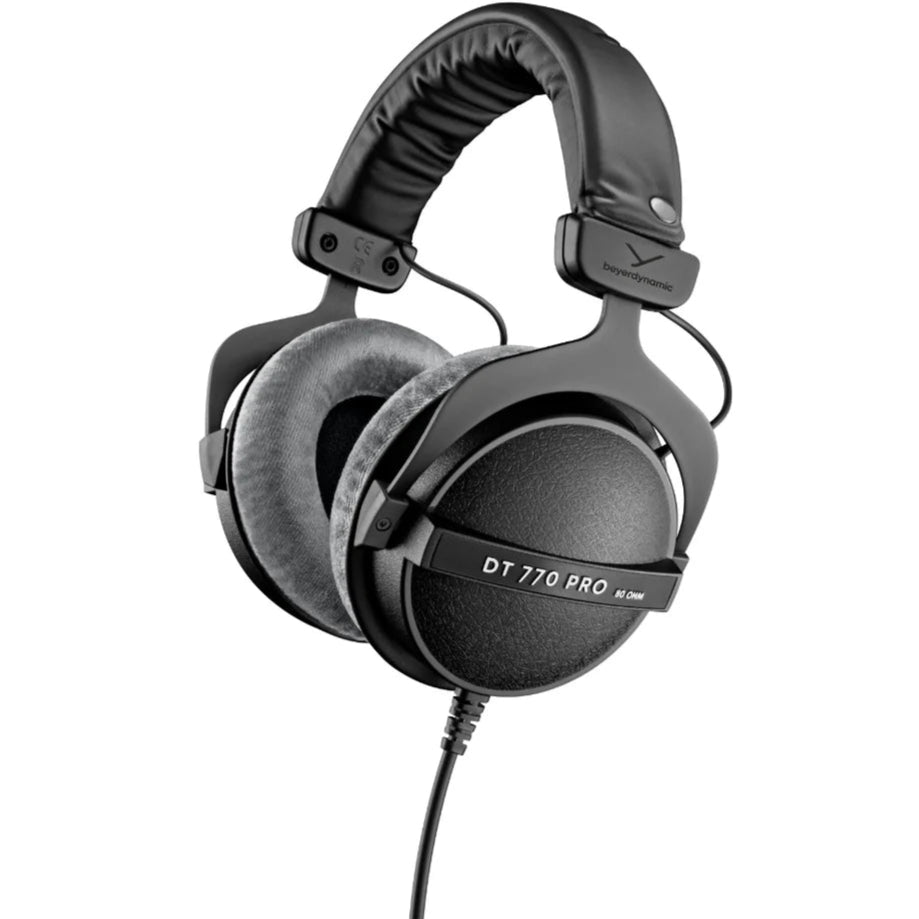 Beyerdynamic DT 770 Pro (80 Ω) studio headphones, in white, side view