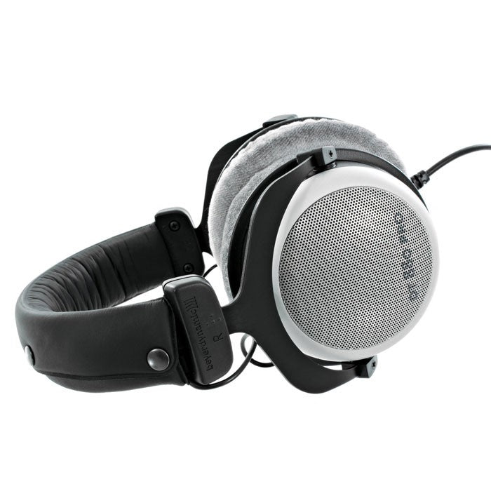 Beyerdynamic DT 880 Pro studio headphones with over-ear design and 250 ohm impedance, black and silver finish, on a neutral background.