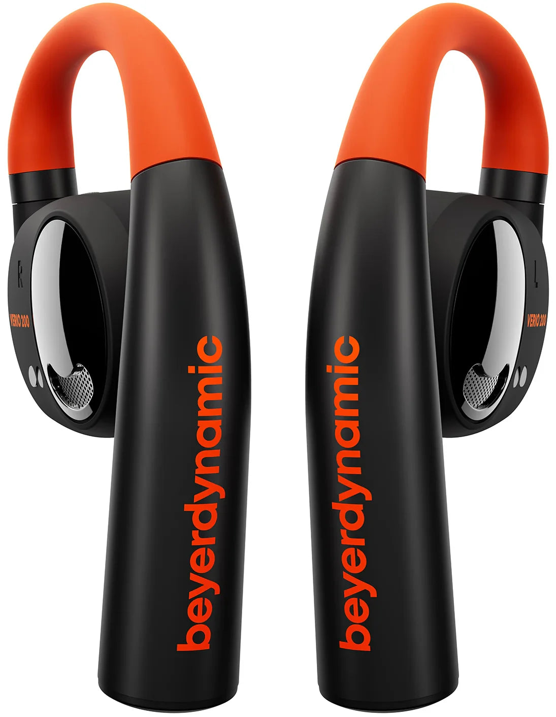 Beyerdynamic Verio 200 wireless in-ear headphones with sport ear tips and inline microphone on black cable.