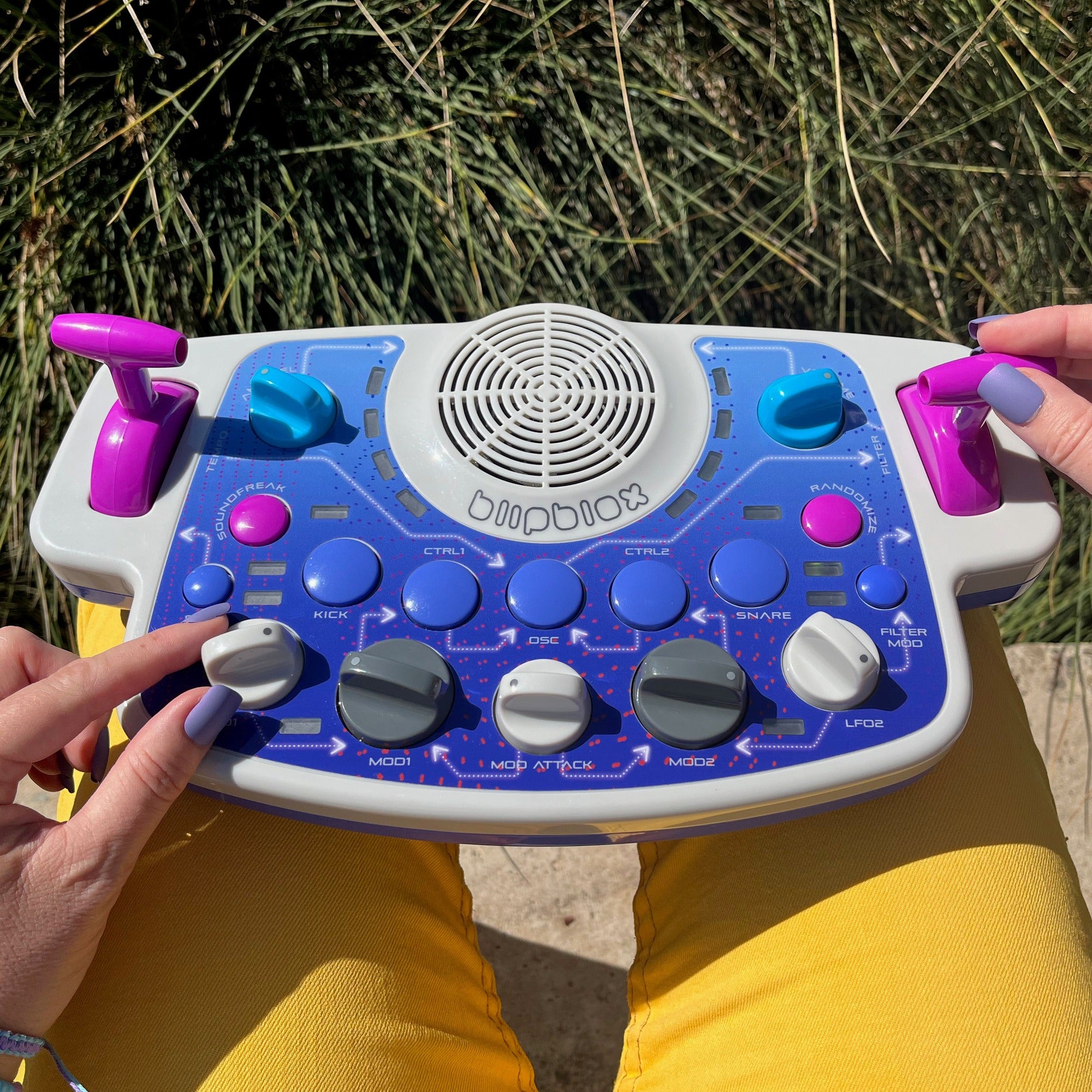 Blipblox SK2 held in hands