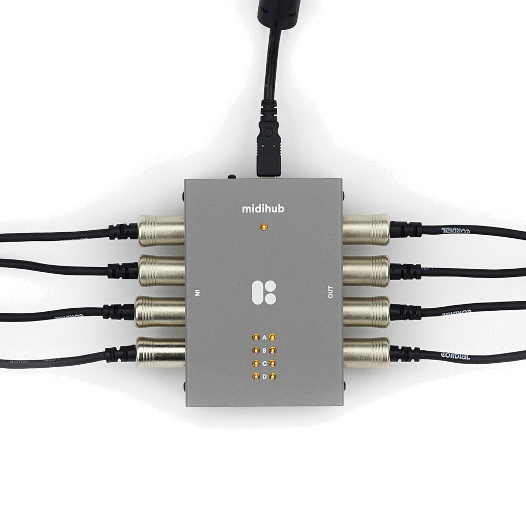 Blokas Midihub standalone MIDI processor, top view