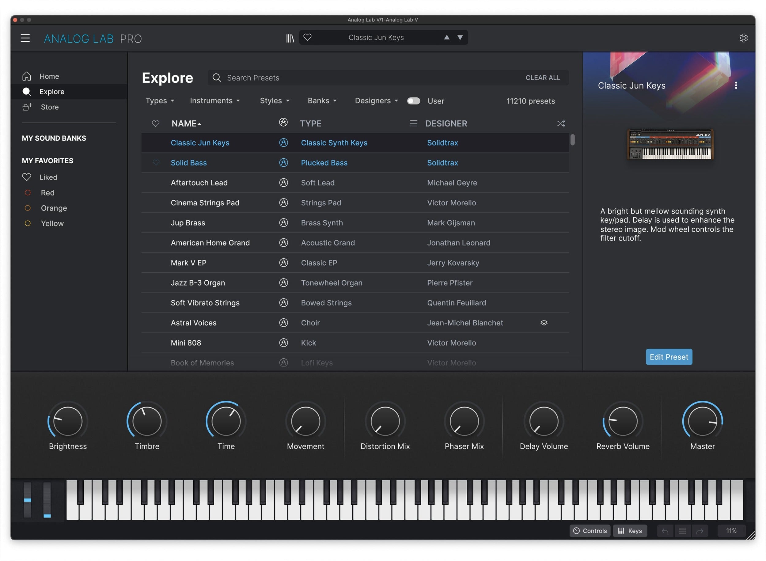 Screenshot of Arturia Analog Lab Pro music production software interface on a computer browser window.