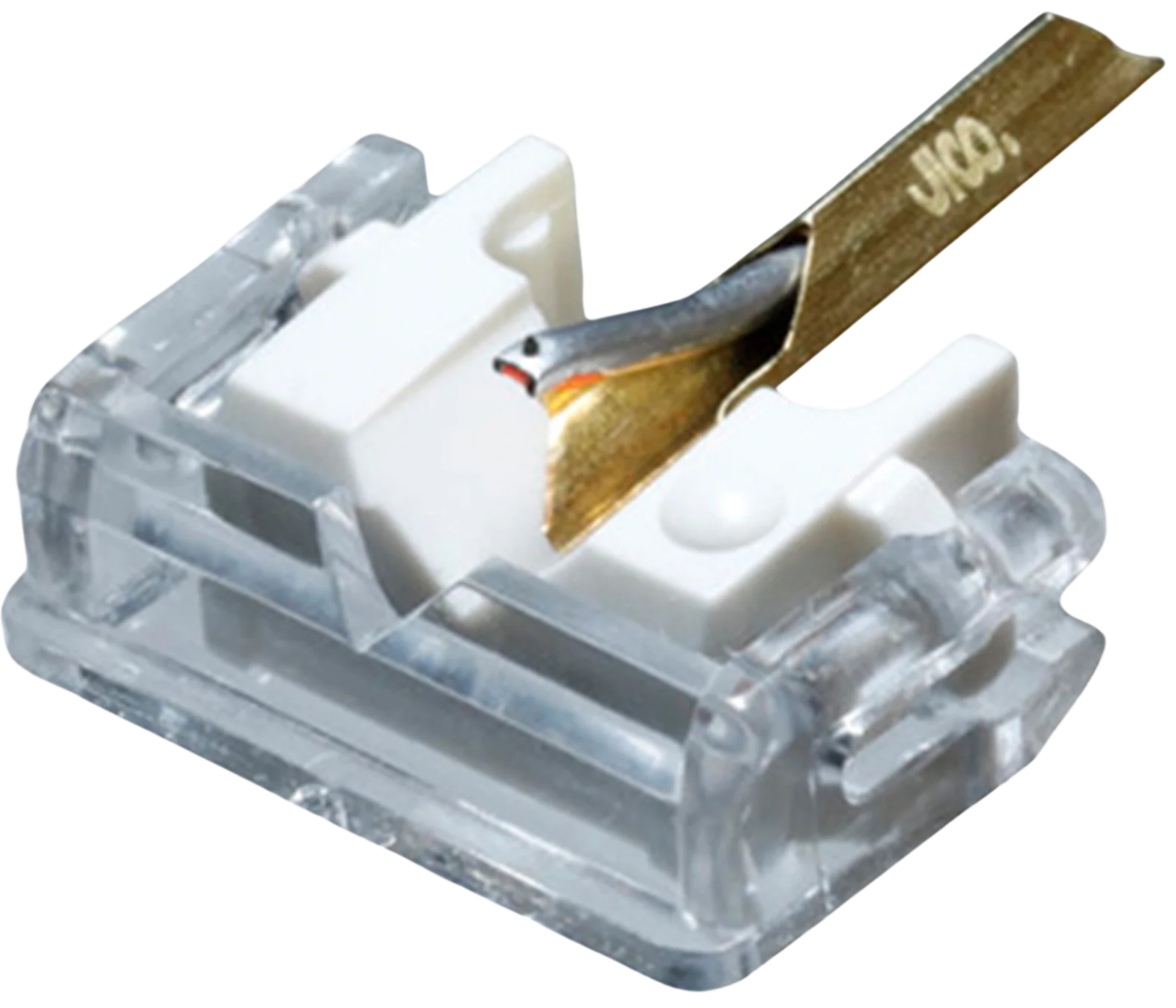 Jico N-44-7 DJ turntable stylus with improved nude tip, designed for high-quality audio on compatible turntables.