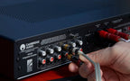 Cambridge Audio AXA35 stereo amplifier, black, front view