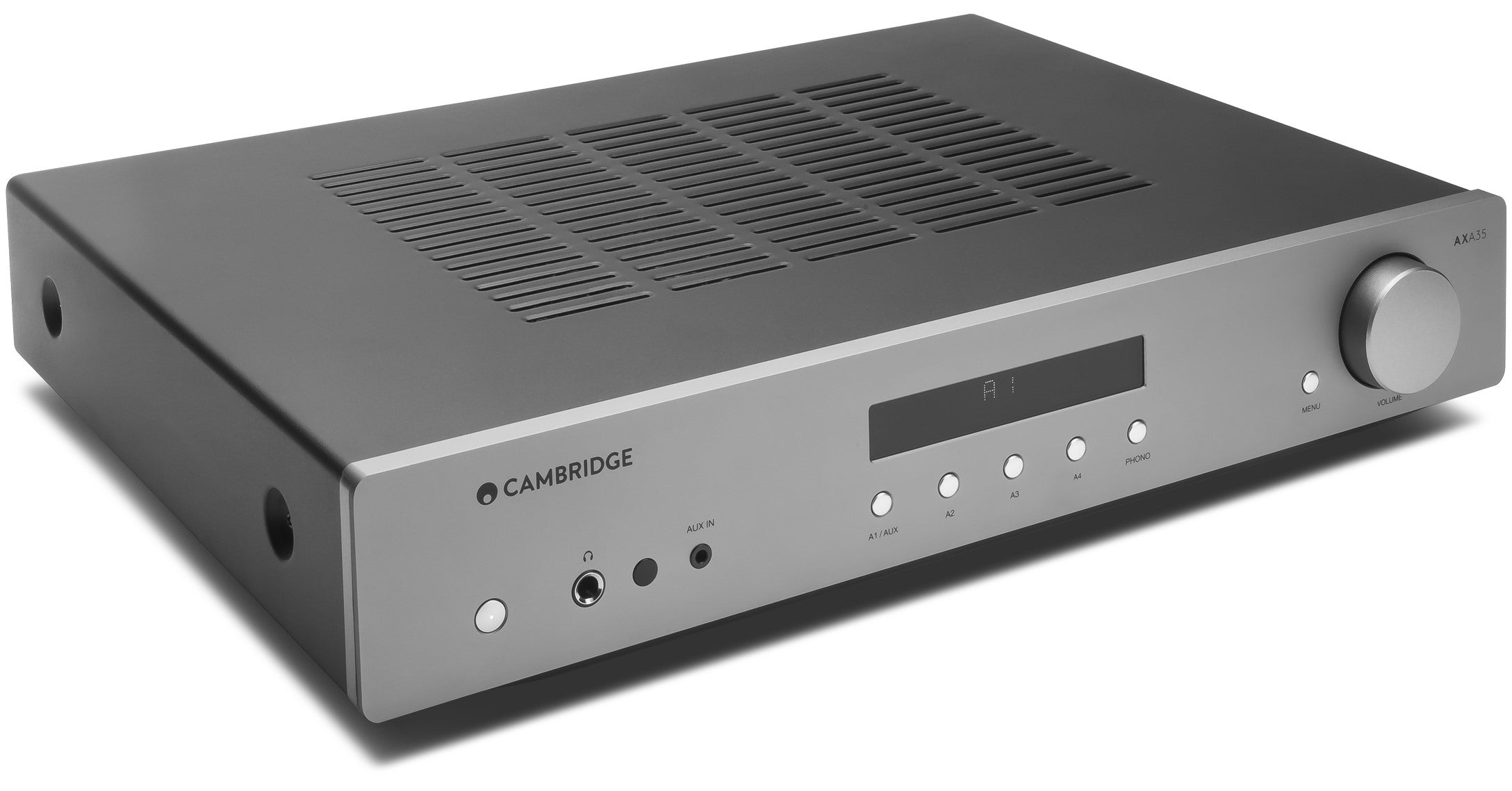 Cambridge Audio AXA35 stereo amplifier, front view