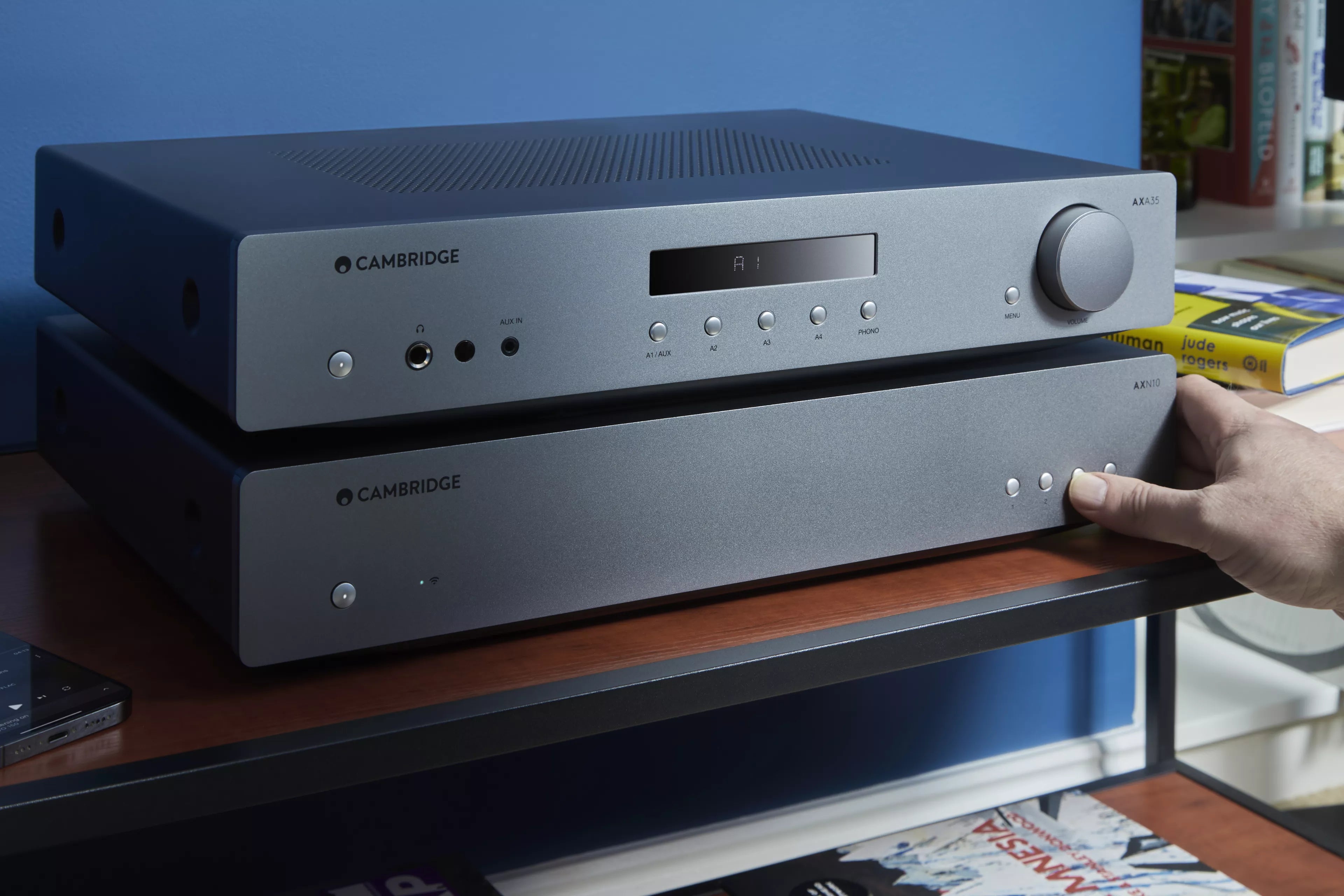 Cambridge Audio AXN10 network music streamer, close-up view