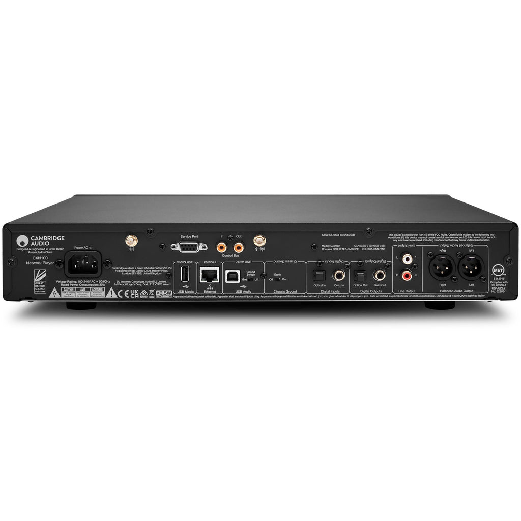 Cambridge Audio CXN100 SE network music streamer, black, front view