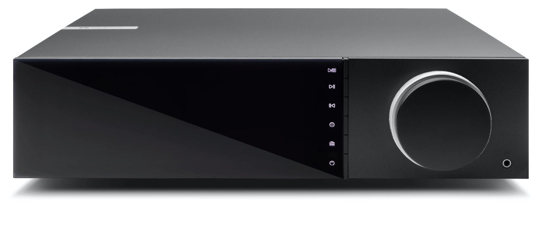 Cambridge Audio EVO 150 streaming amplifier, black, front view