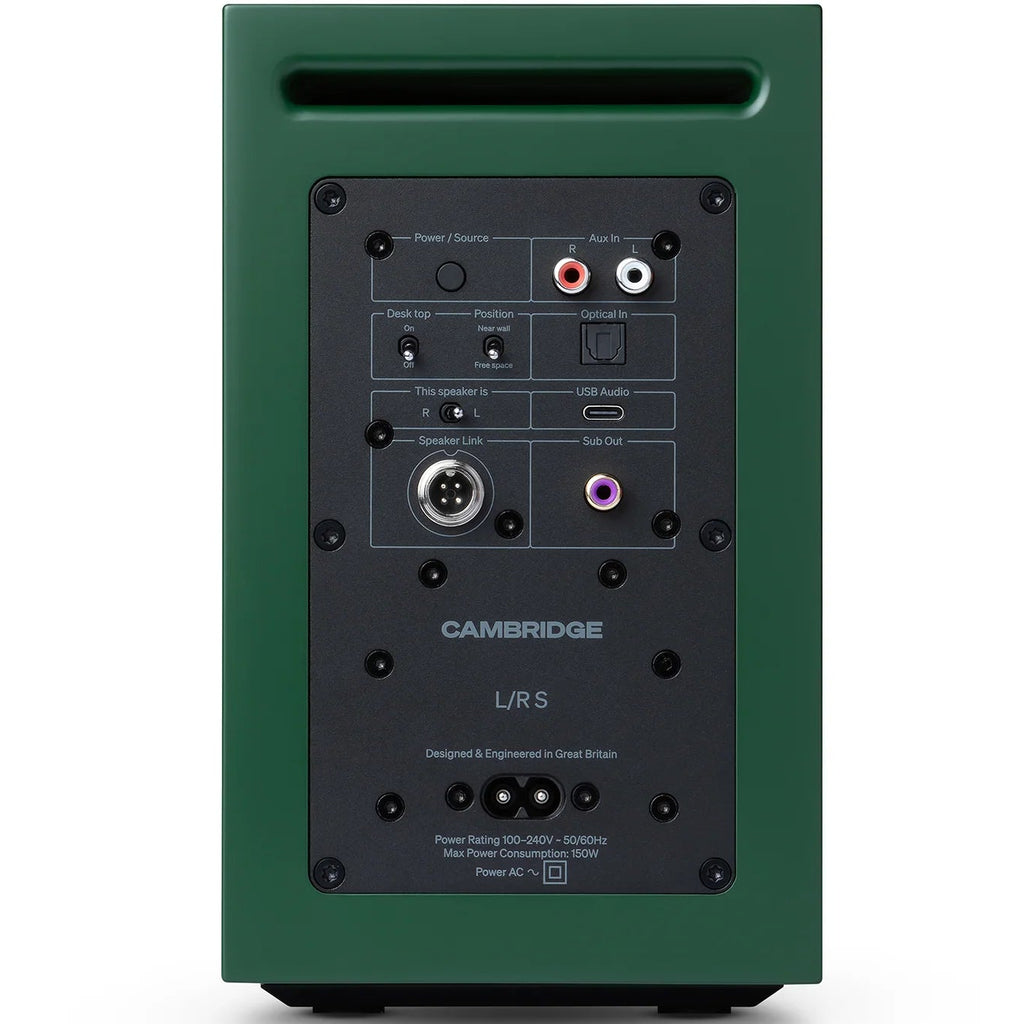 Cambridge Audio L/R S active bookshelf speakers, green