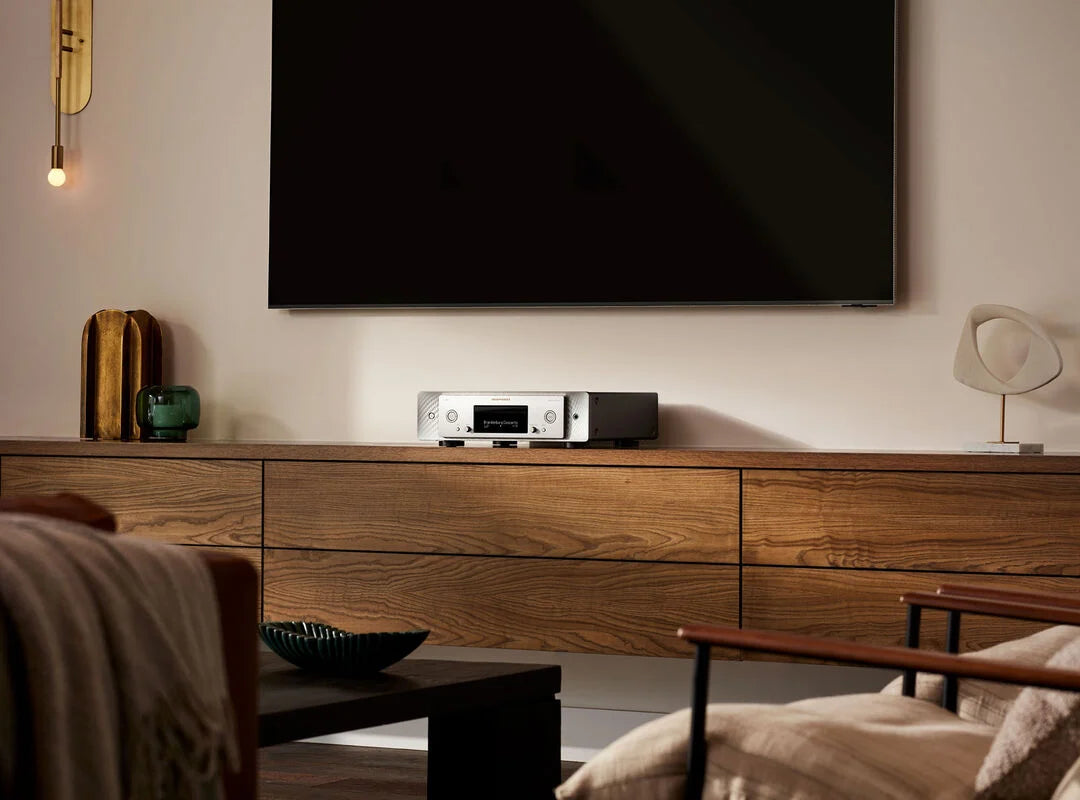 Marantz CD 50n portable music player with sleek design, showing front display and controls, ideal for high-quality audio playback.