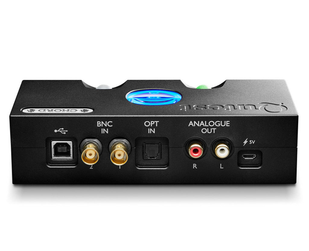 Chord Electronics Qutest DAC and headphone amplifier, black, back view