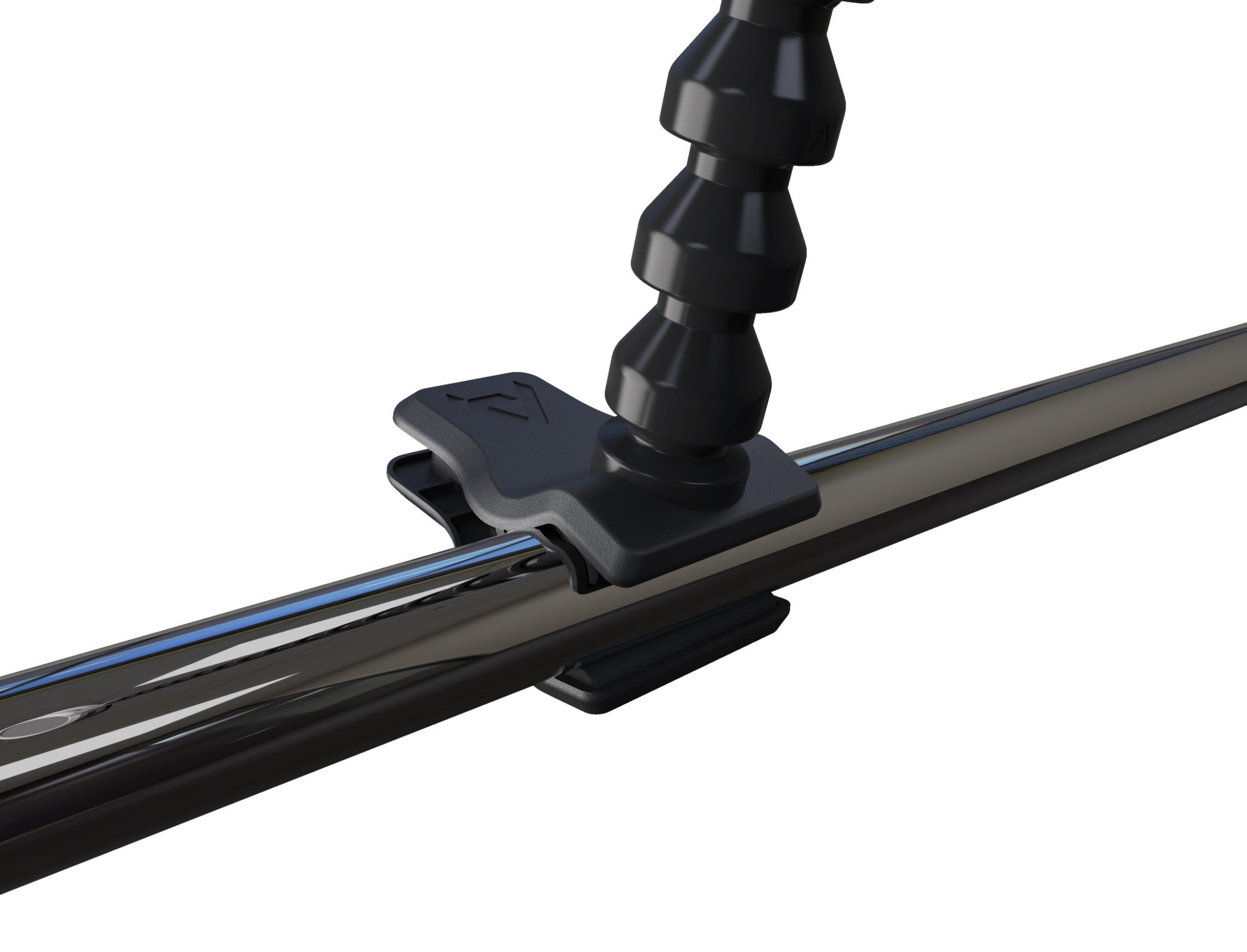 Chrome clip-on microphone pop filter from Pop Audio, designed to reduce plosive sounds during recording.