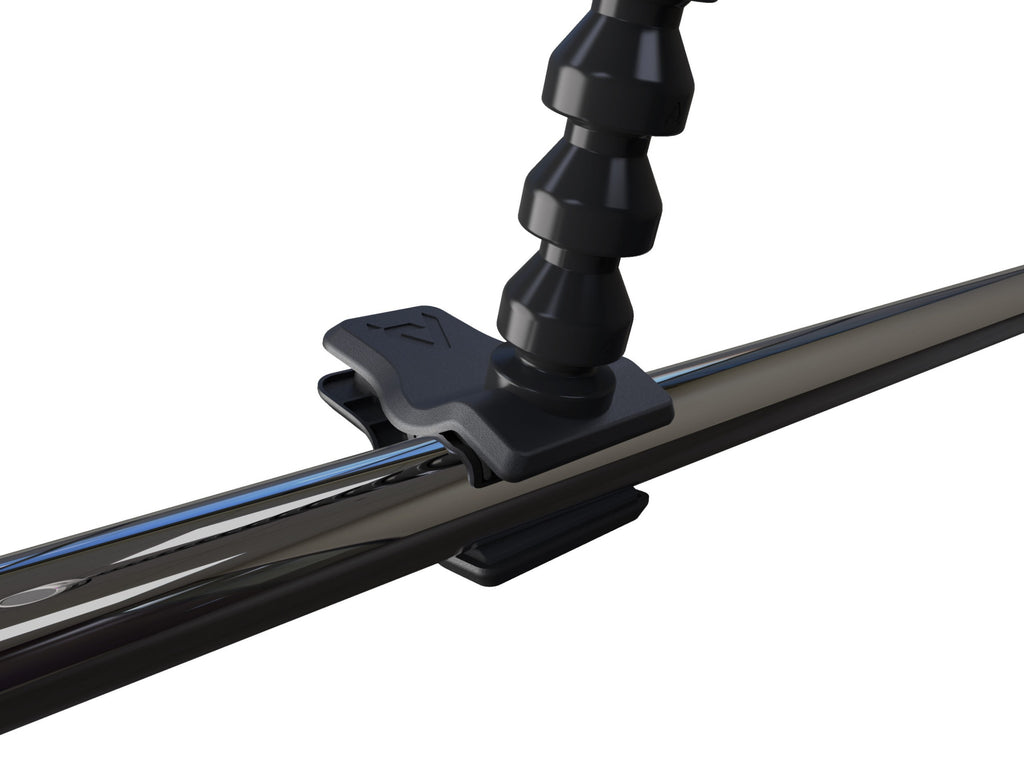 Chrome metal clip-on microphone pop filter set by Pop Audio, designed to reduce plosive sounds during recording.