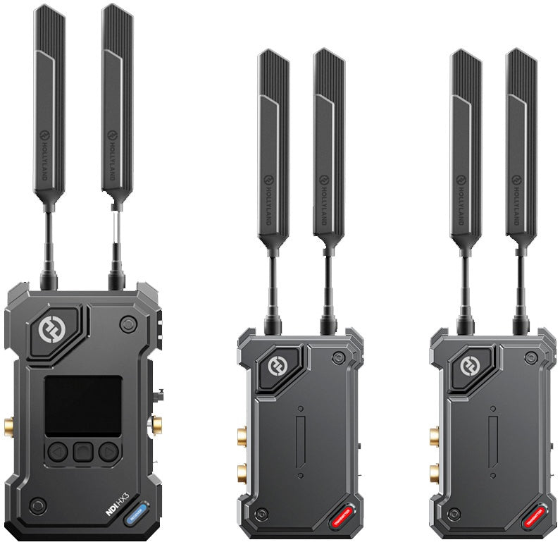 Hollyland Cosmo C2 wireless video transmission system with 2 transmitters and 1 receiver, compact professional video setup